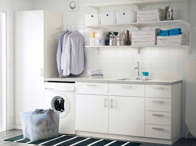 laundry drawers and shelf