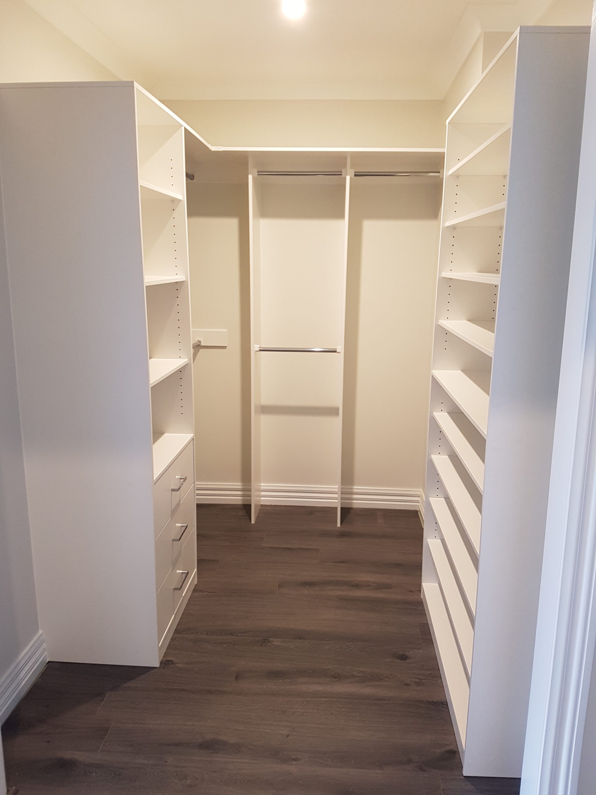 walk in wardrobes melbourne with hanging space