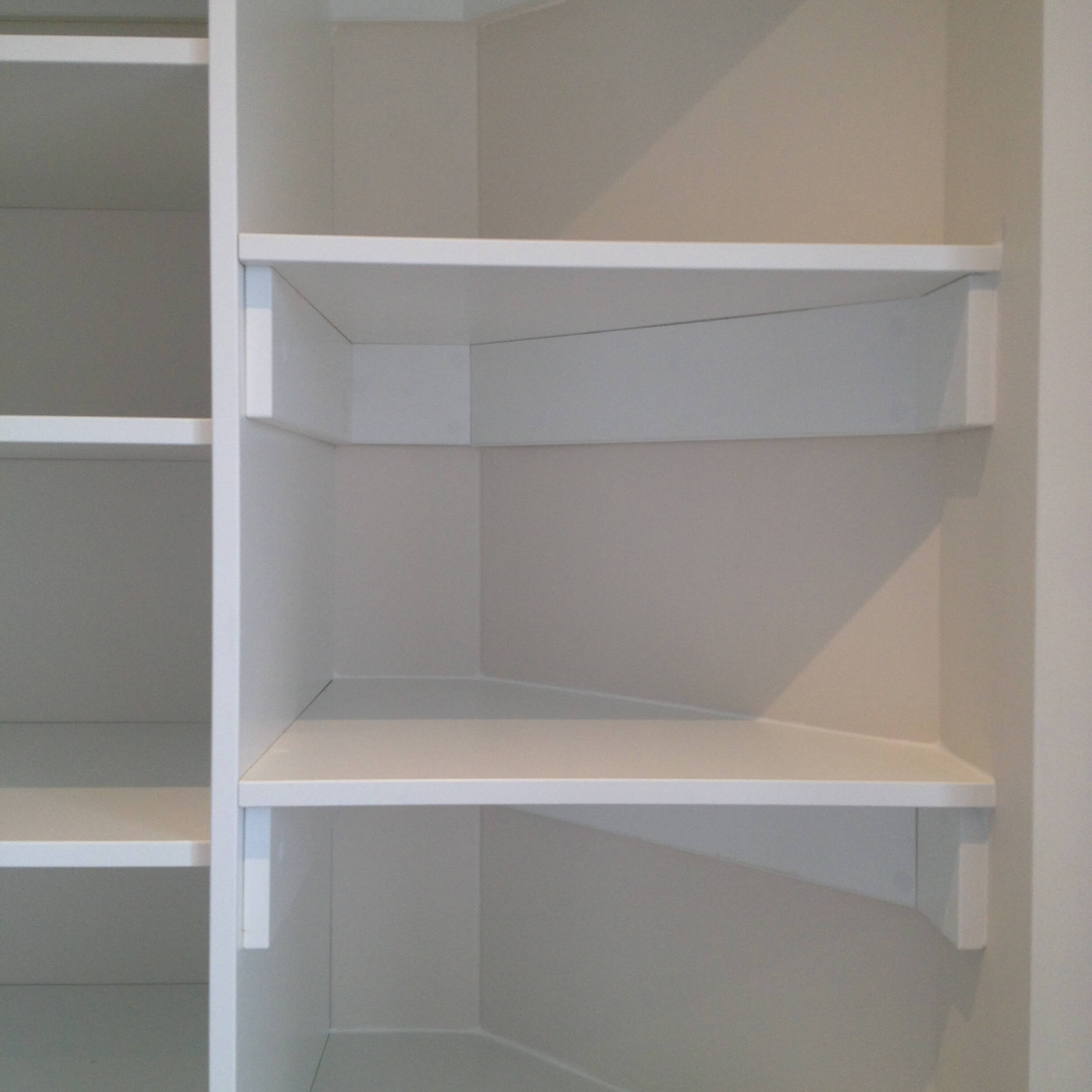 wardrobe fit out, customer shelving in awkward space