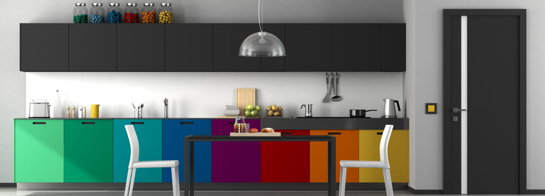 colourful modern kitchen