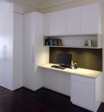 custom made study area in kitchen